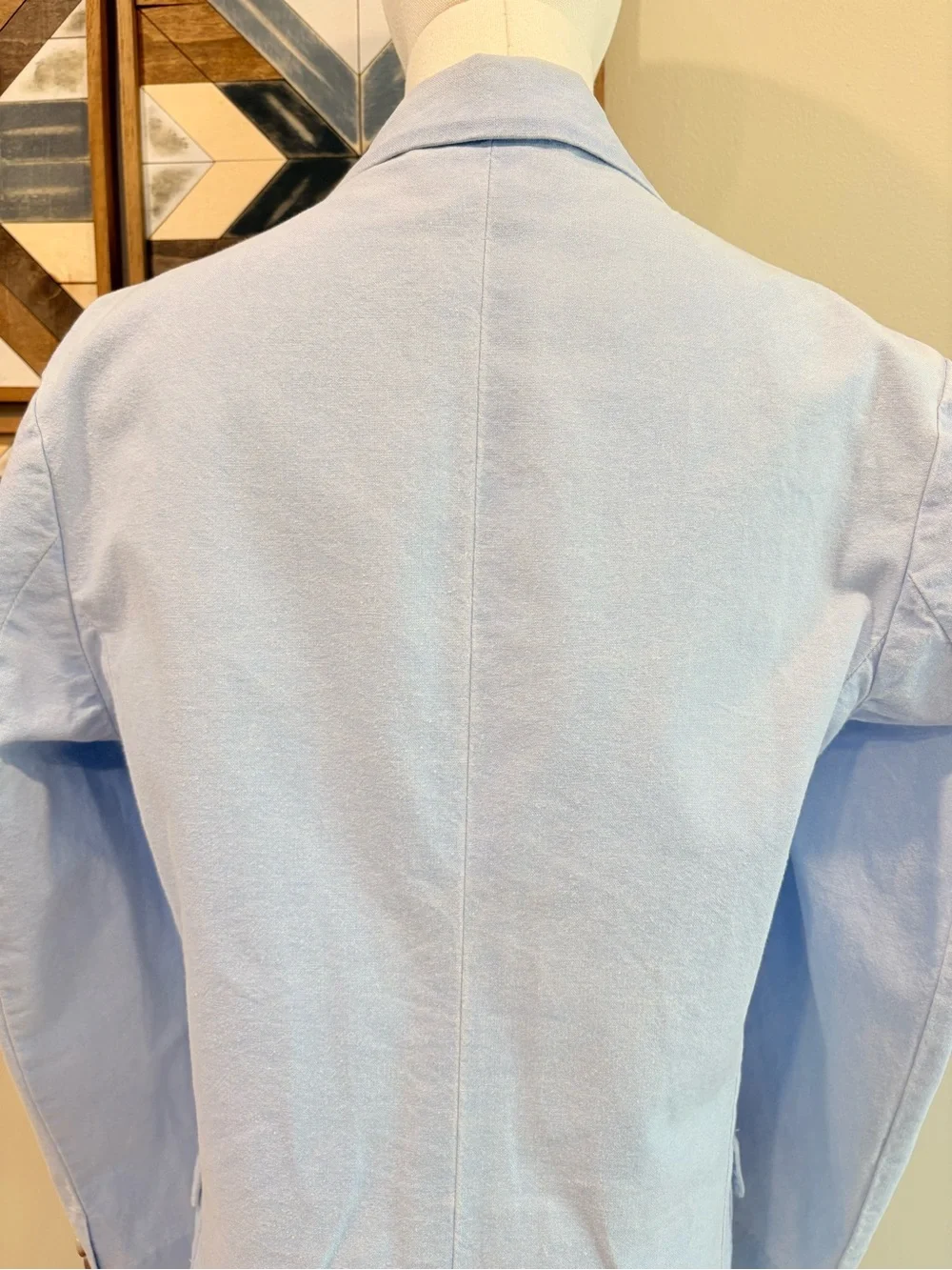 Vintage Ralph Lauren 80s Light Blue Women's Denim Blazer Jacket size Medium - Picture 8 of 15